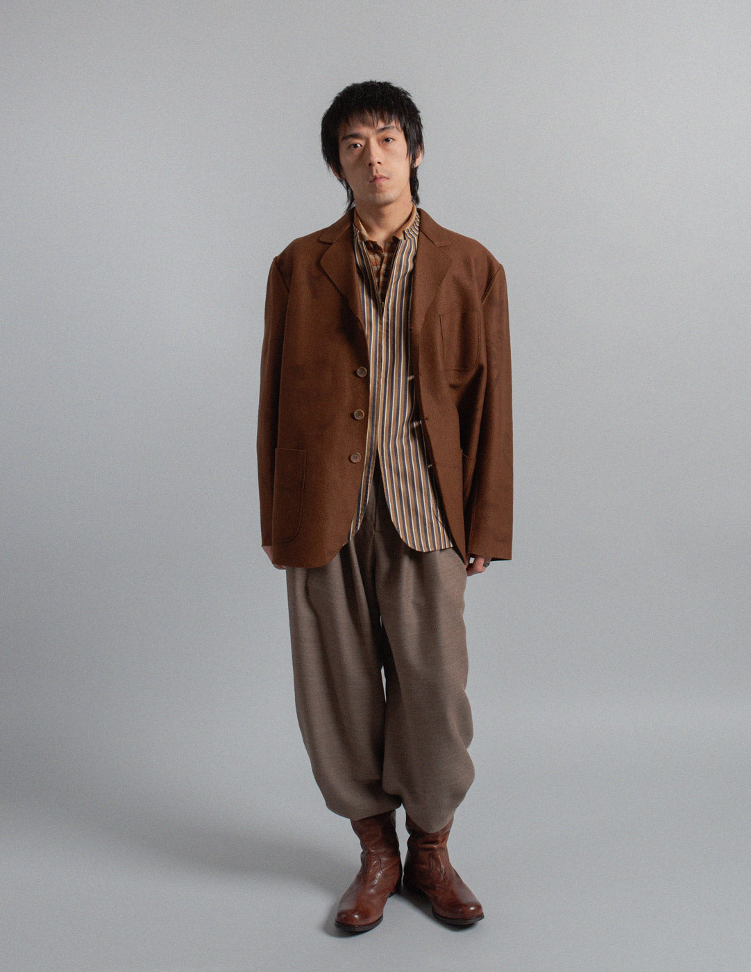 Romeo Gigli vintage brown brushed wool blazer