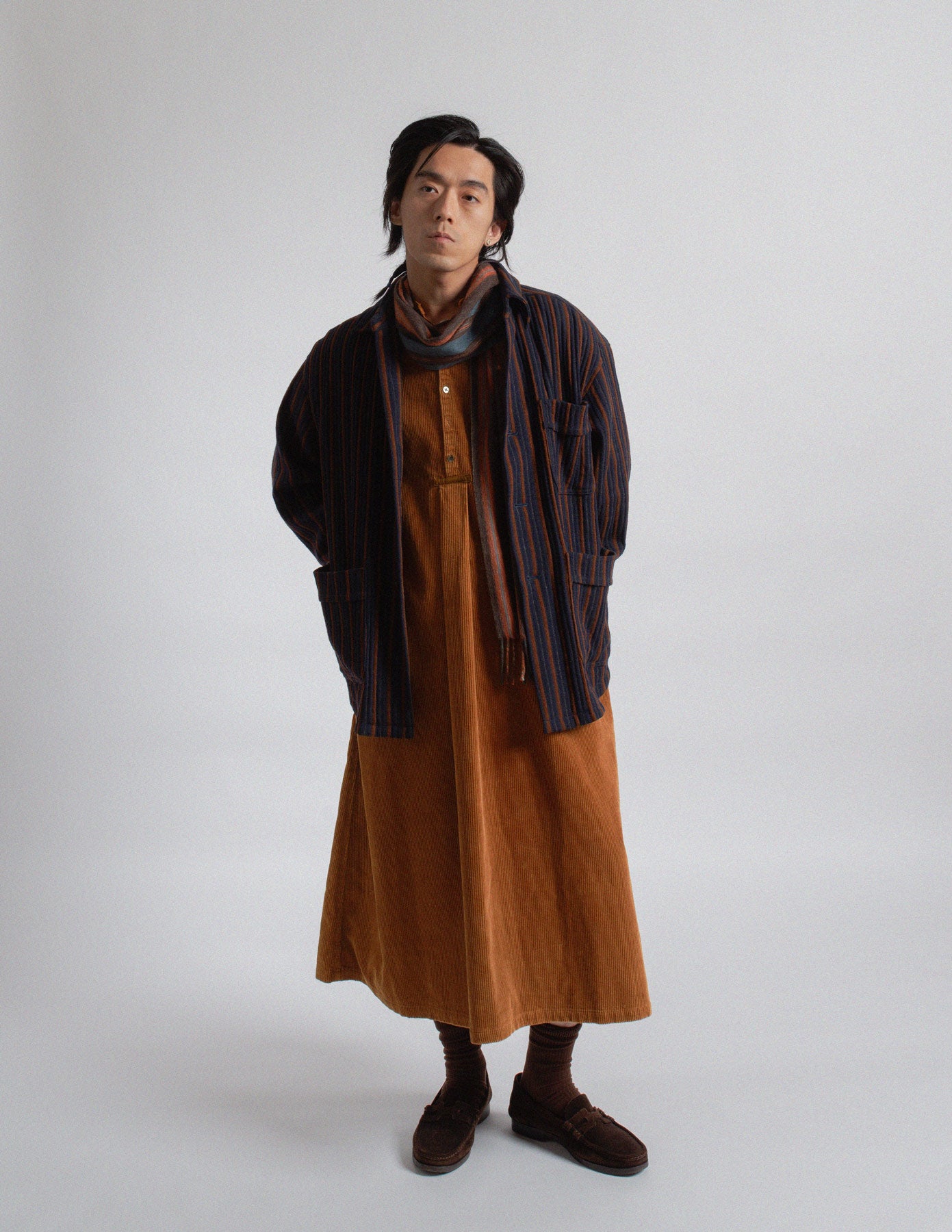 Romeo Gigli vintage striped textured wool chore jacket