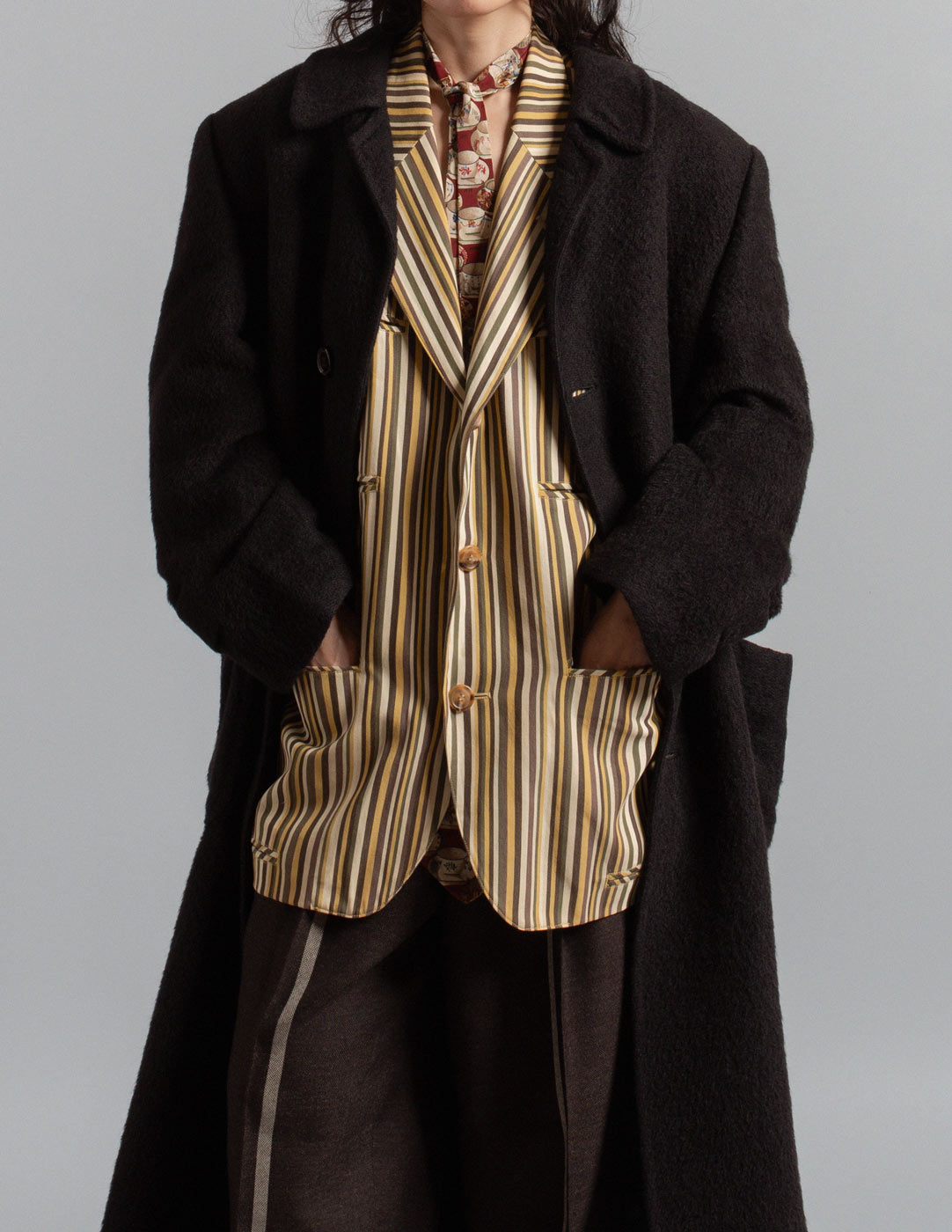 Issey Miyake vintage striped cotton blazer