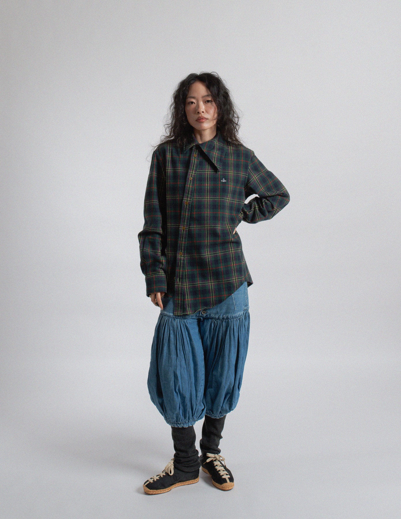 Vivienne Westwood Man tartan plaid cotton flannel shirt