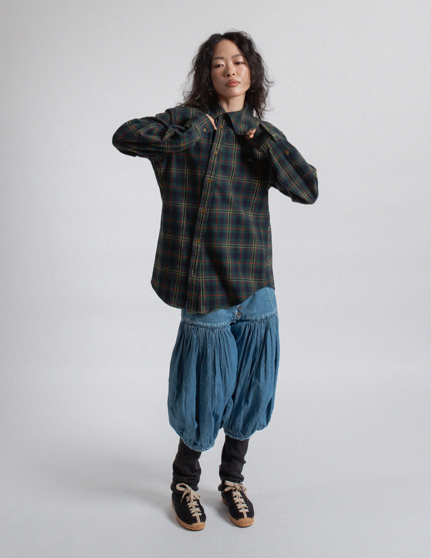 Vivienne Westwood Man tartan plaid cotton flannel shirt