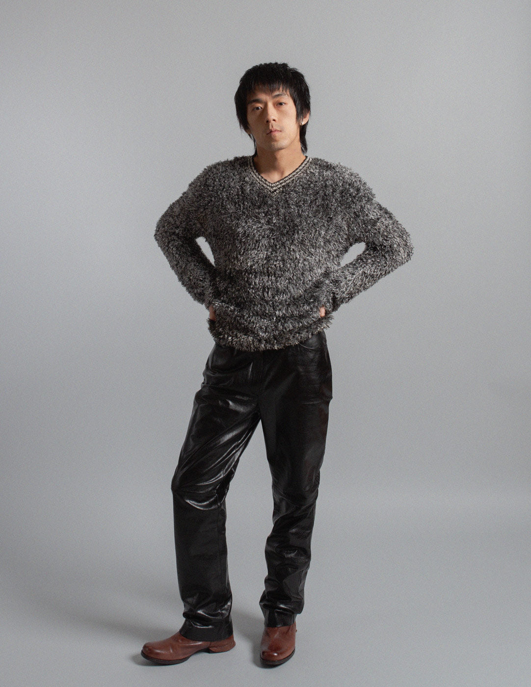 Missoni black leather trousers