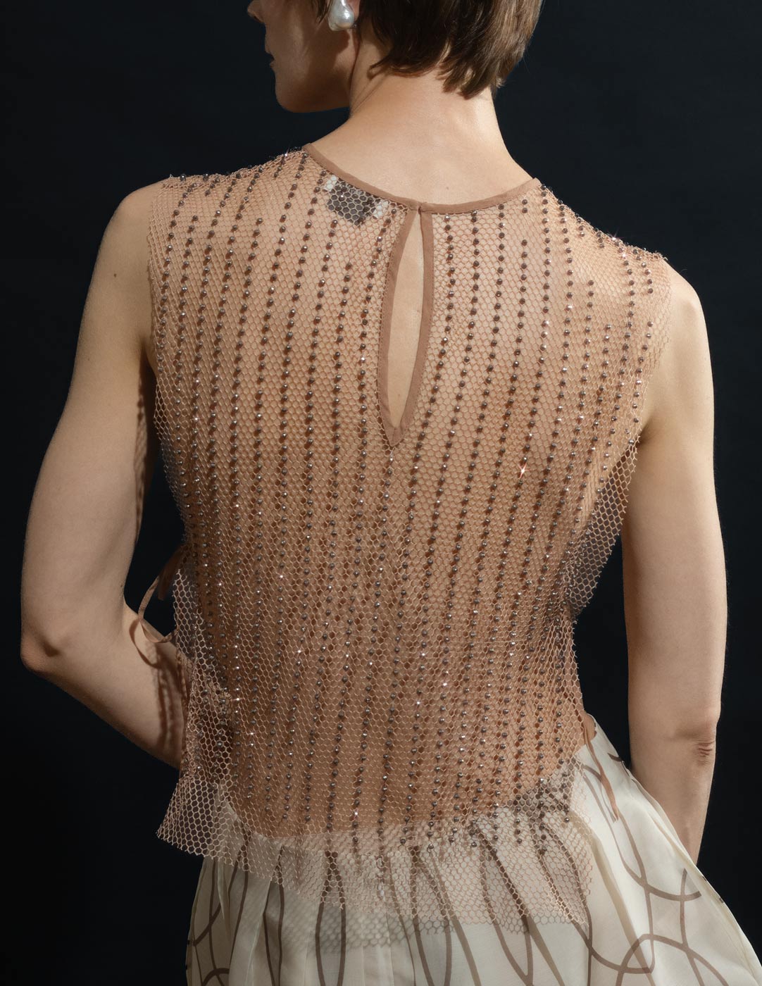 Dries Van Noten beaded net top back detail