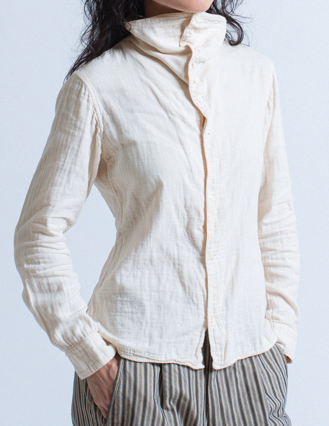 Kapital cream soft gauze shirt detail