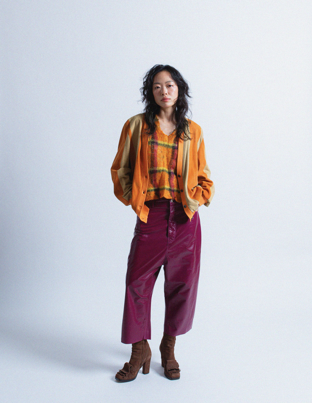 Comme des Garçons vintage orange plaid wool vest