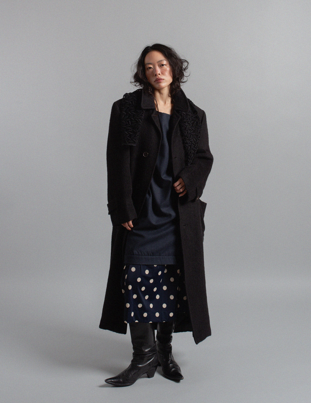 Gianfranco Ferré vintage black brushed wool coat