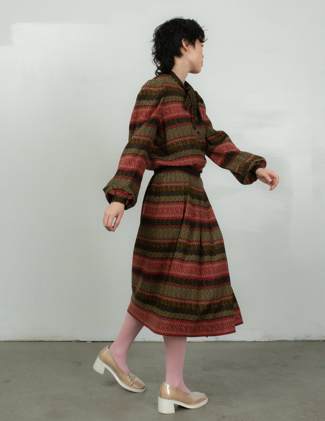 Lanvin vintage patterned wool and silk dress