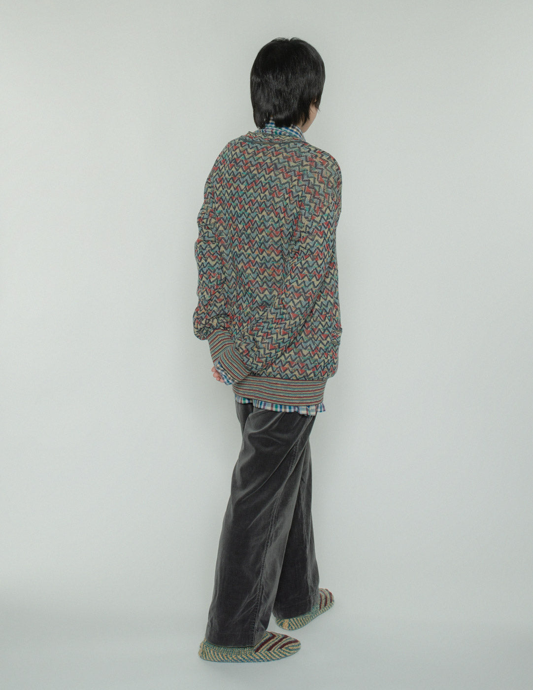 Missoni vintage zigzag patterned cardigan back