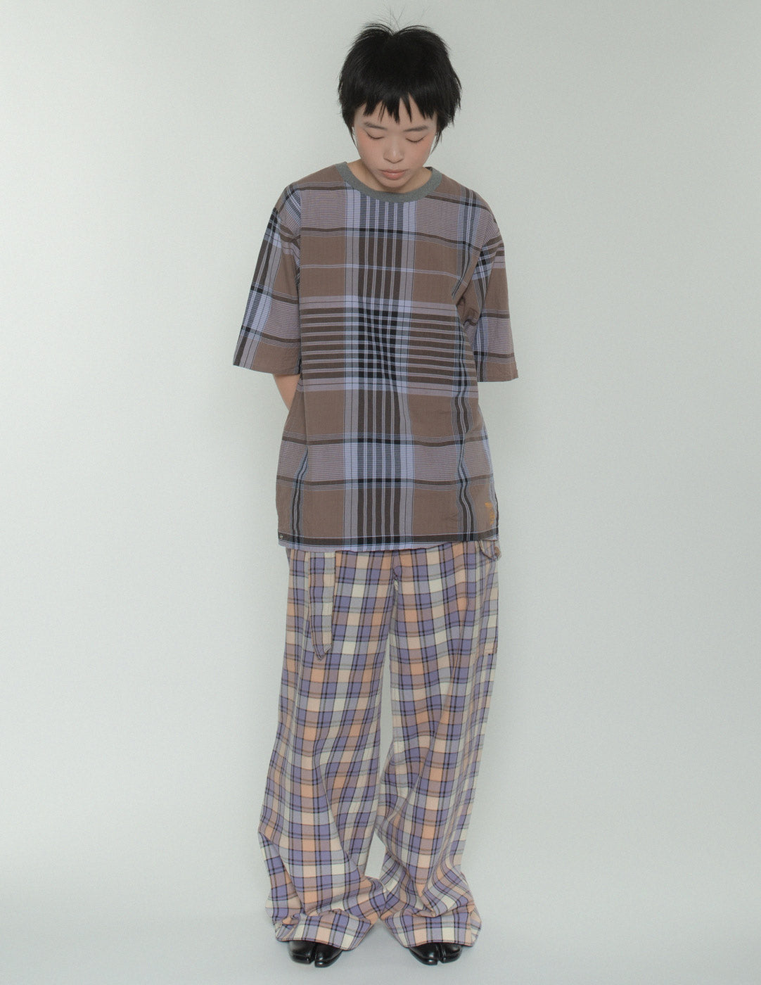 Bless plaid cotton tee