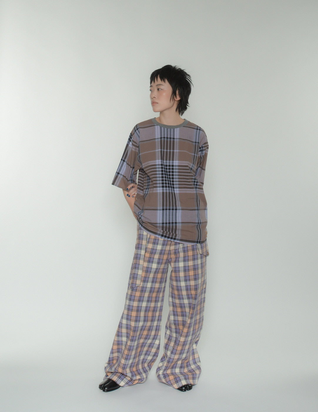 Bless plaid cotton tee