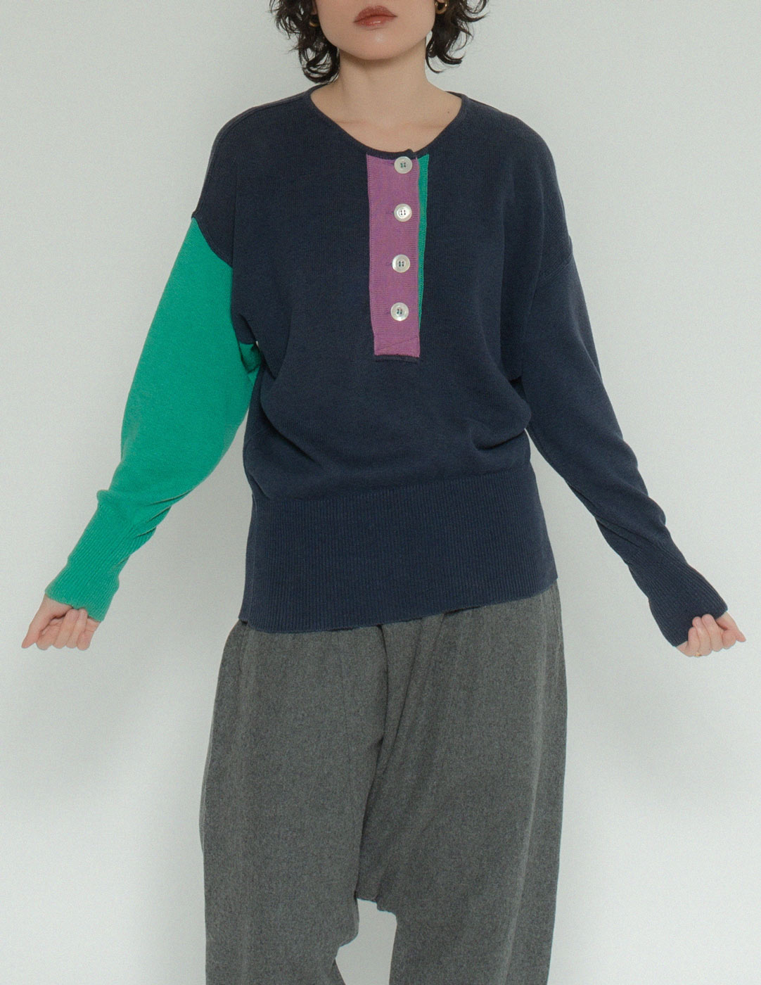 JC de Castelbajac vintage cotton and linen knit detail