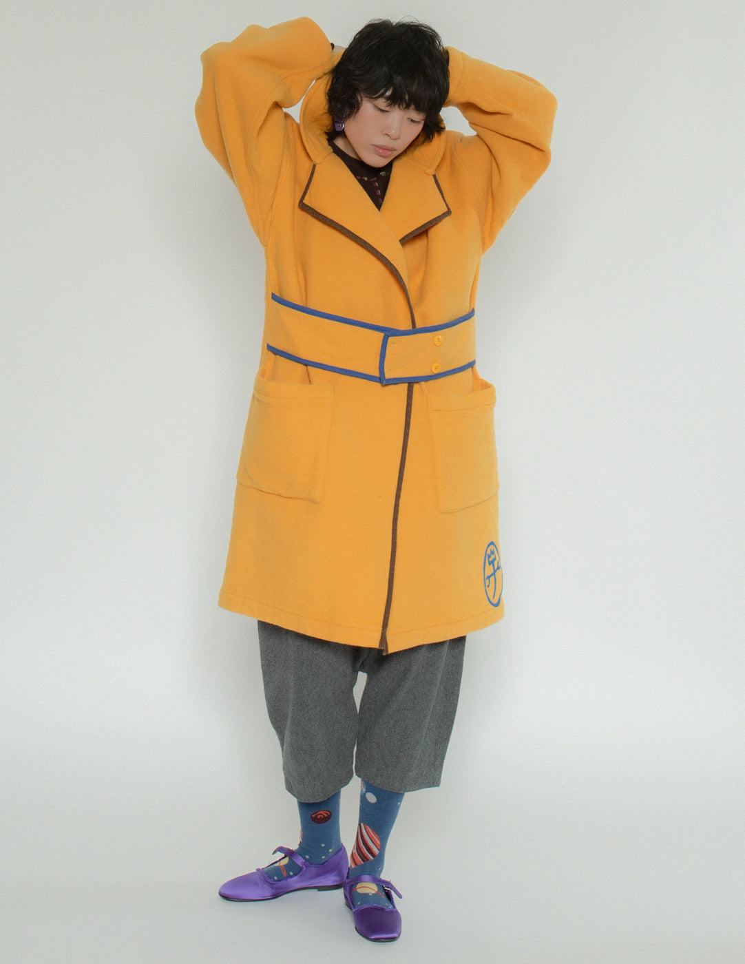JC de Castelbajac vintage yellow wool robe