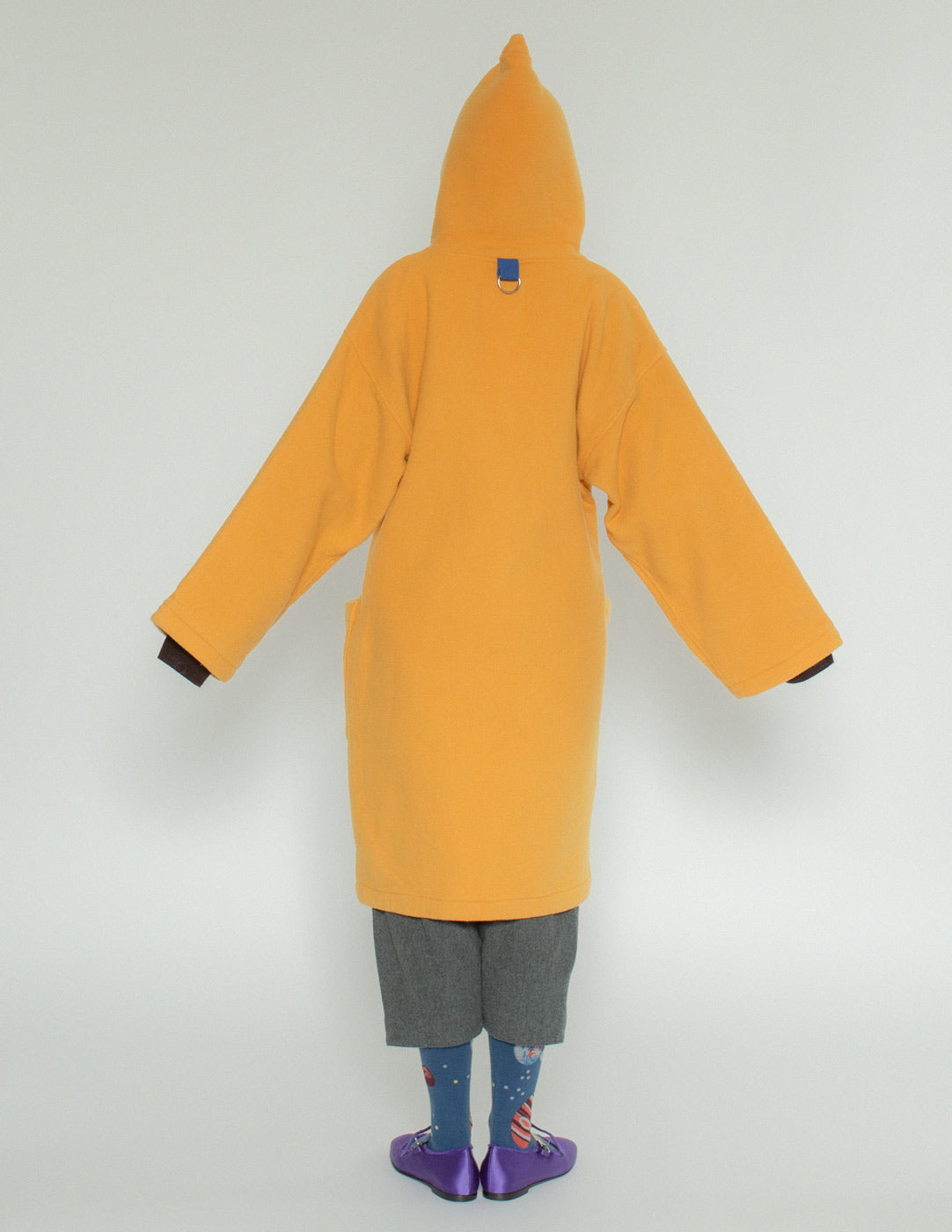 JC de Castelbajac vintage yellow wool robe back view