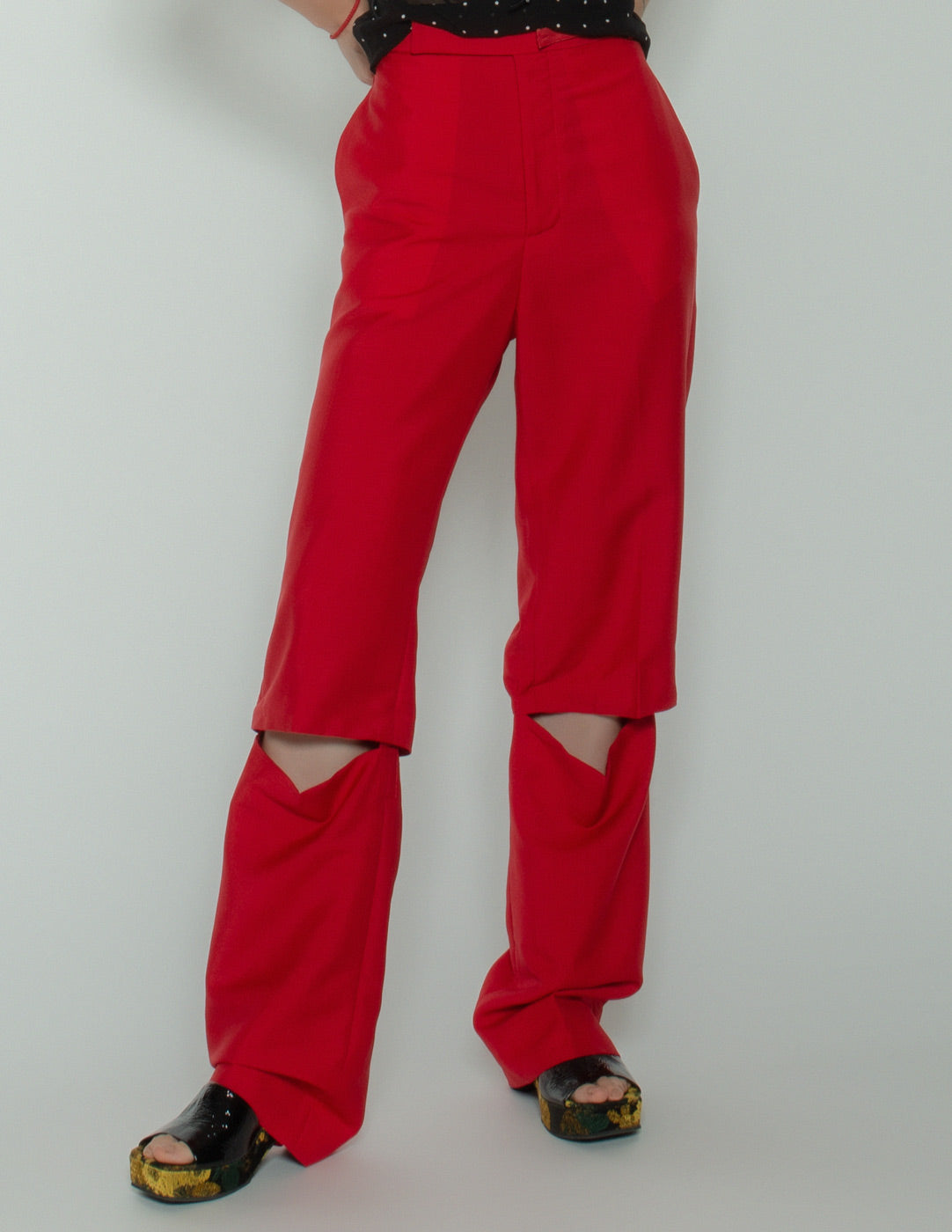 Celine convertible wool trousers front detail