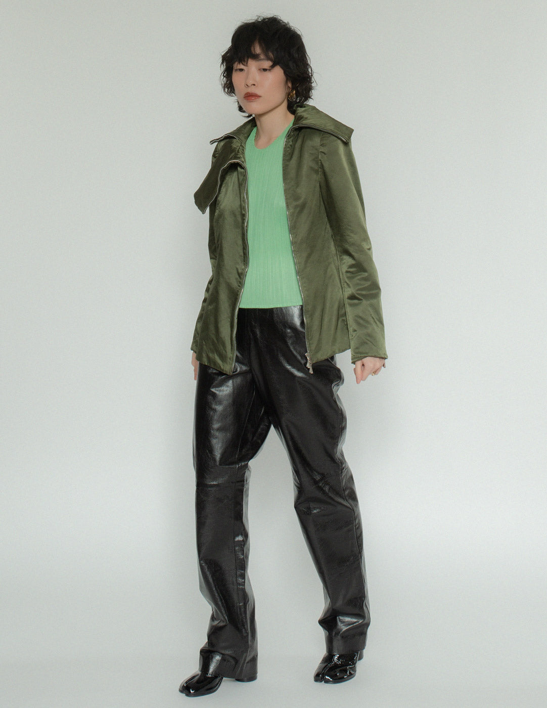 Missoni black leather trousers