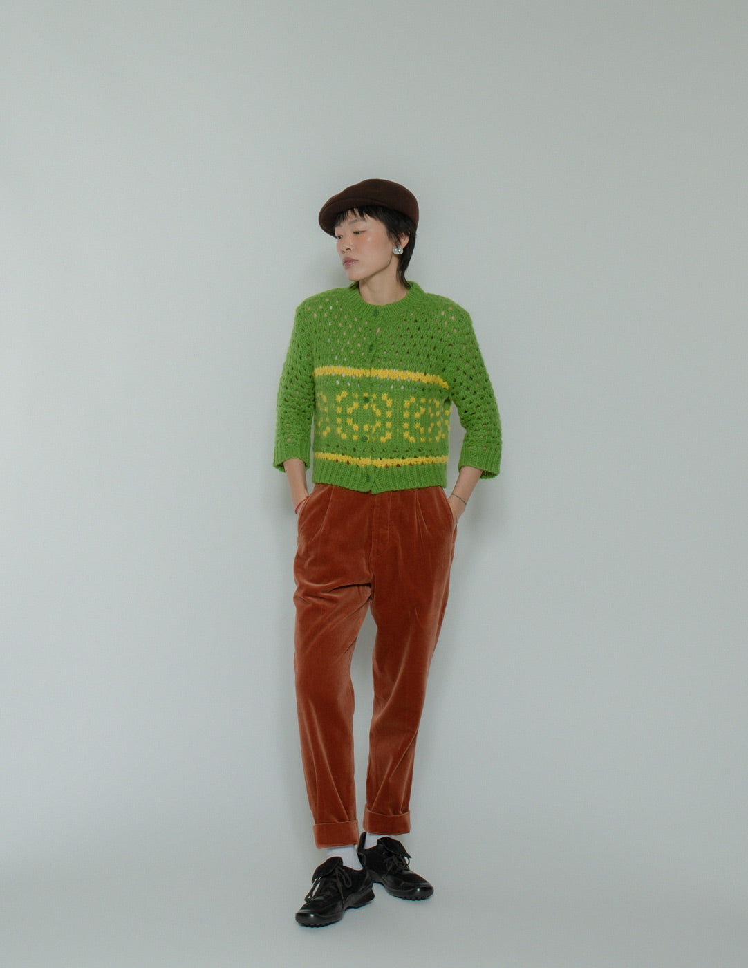 Romeo Gigli vintage apricot velvet trousers