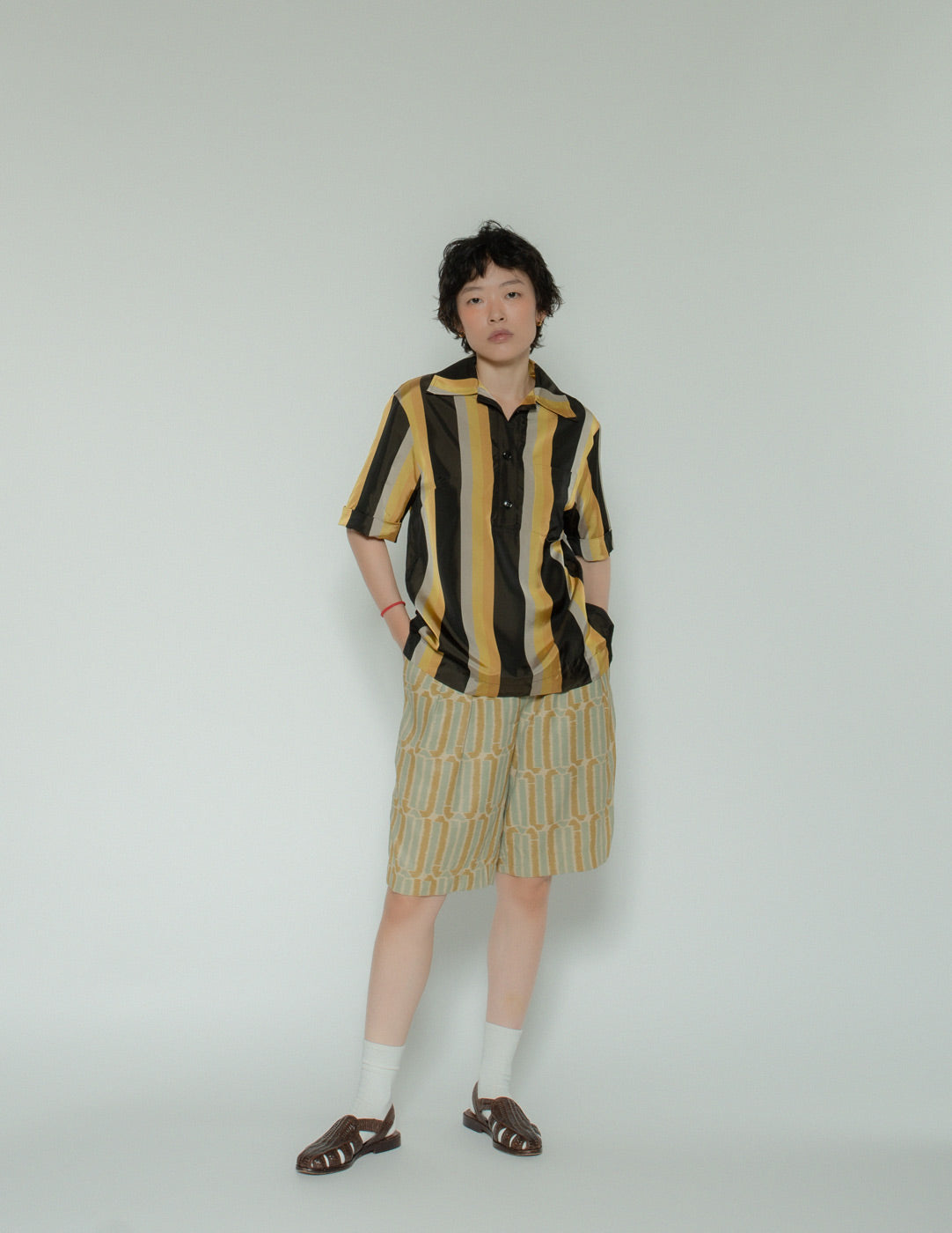 Dries Van Noten striped silky polo