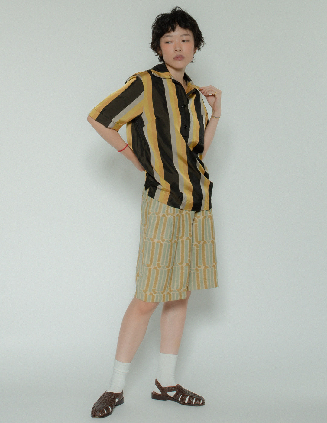 Dries Van Noten striped silky polo