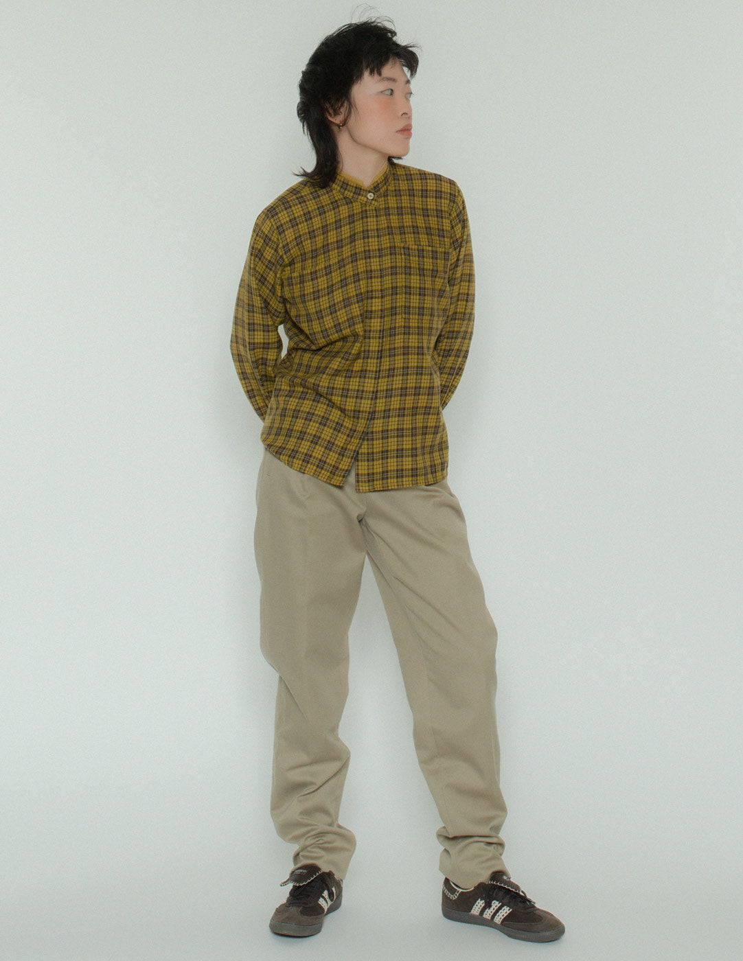 Guy Laroche vintage mustard plaid shirt