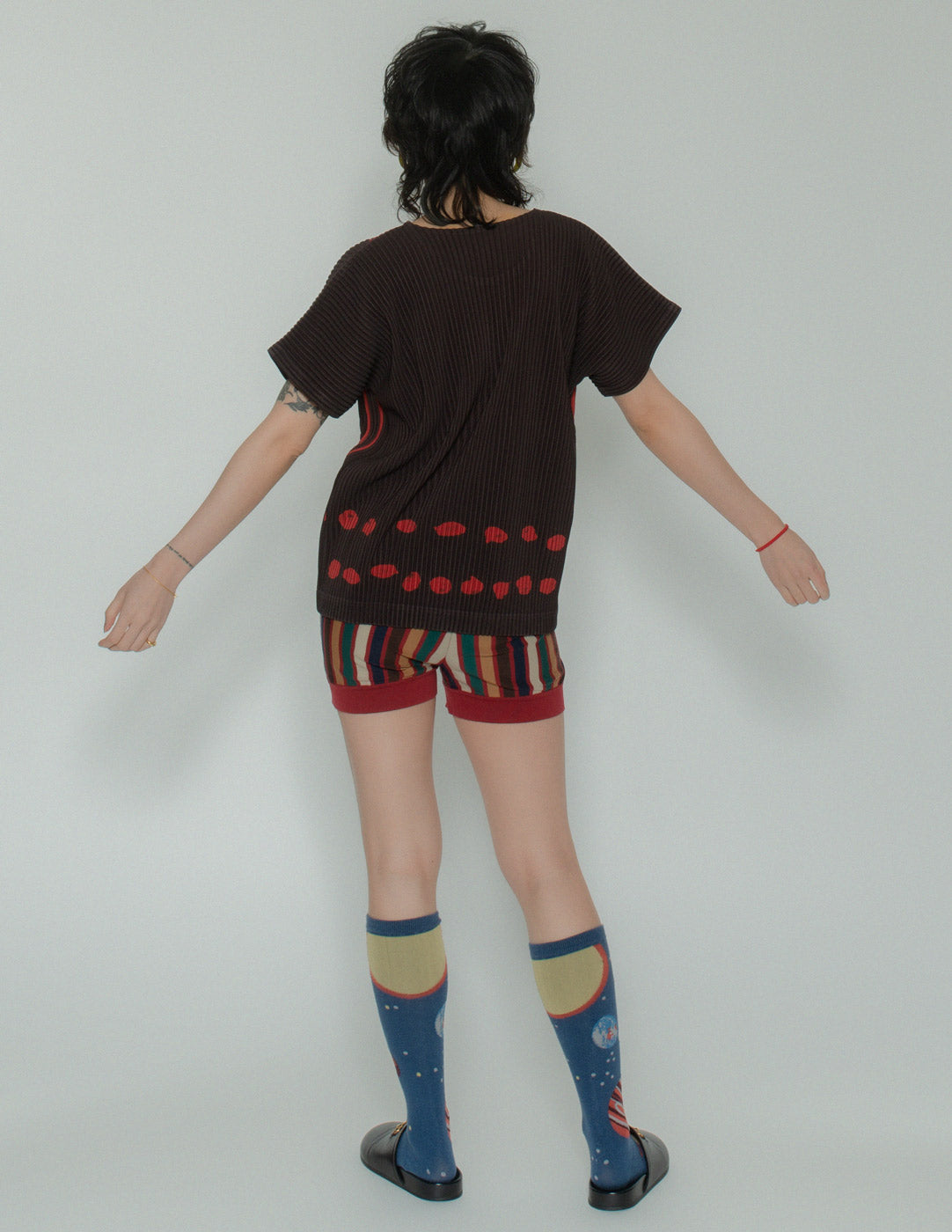 Issey Miyake pleated xoxo tee back