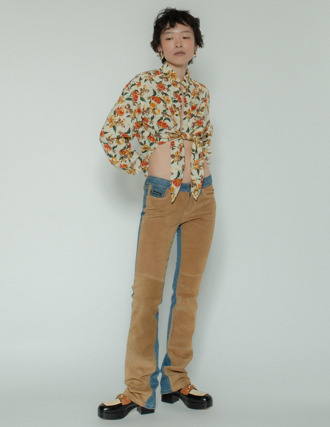 D&G vintage low-rise suede jeans
