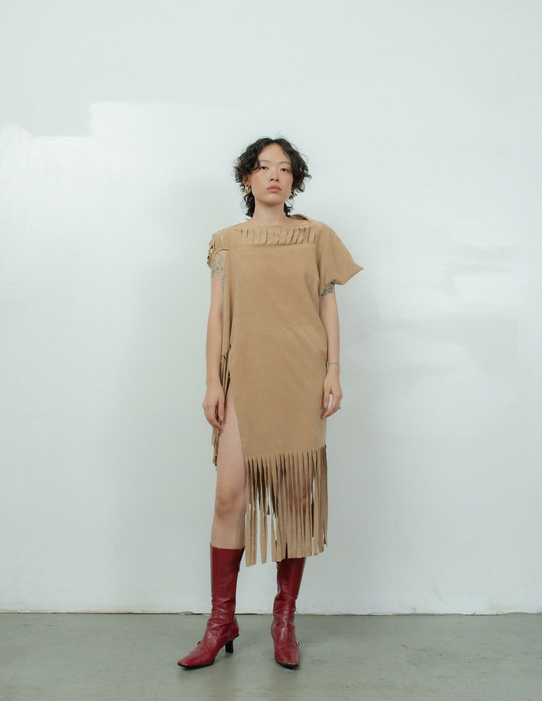 Junya Watanabe asymmetrical fringes dress top