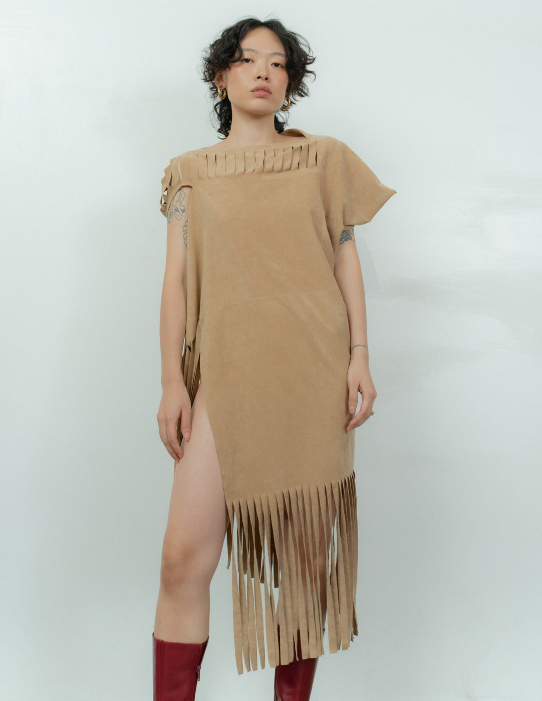 Junya Watanabe asymmetrical fringes dress top