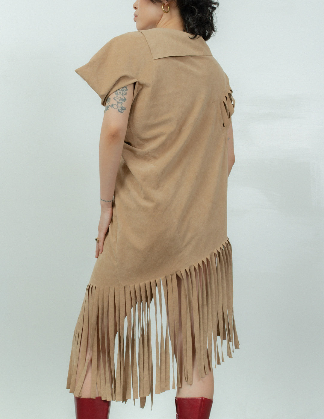 Junya Watanabe asymmetrical fringes dress top back