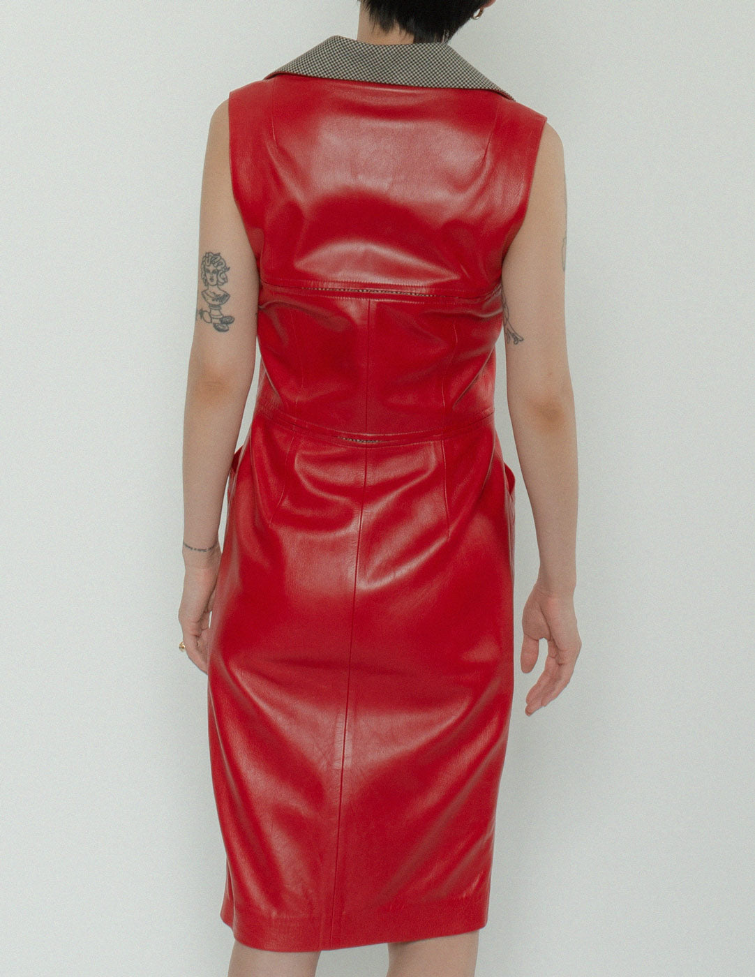 Loewe vintage buttoned leather dress back detail