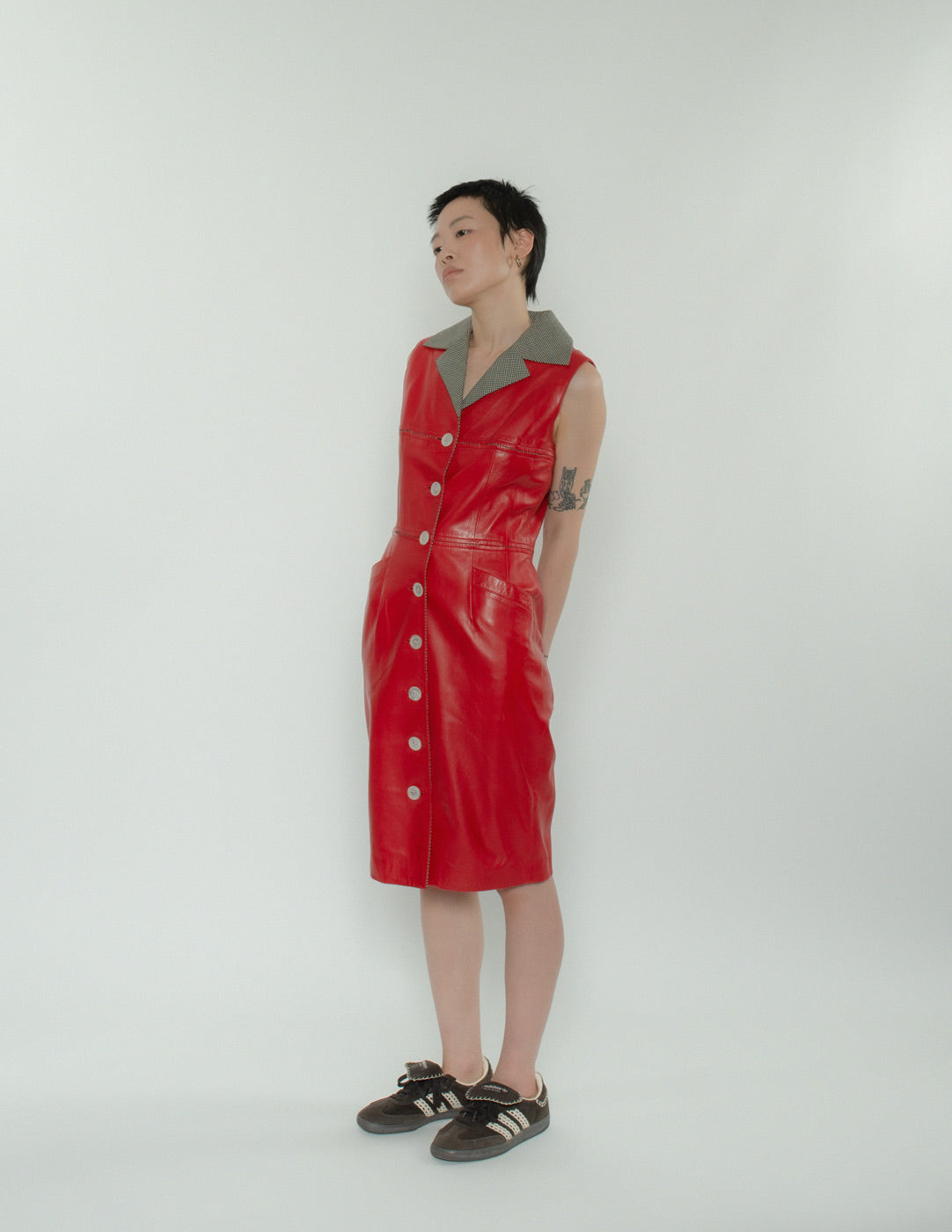 Loewe vintage buttoned leather dress