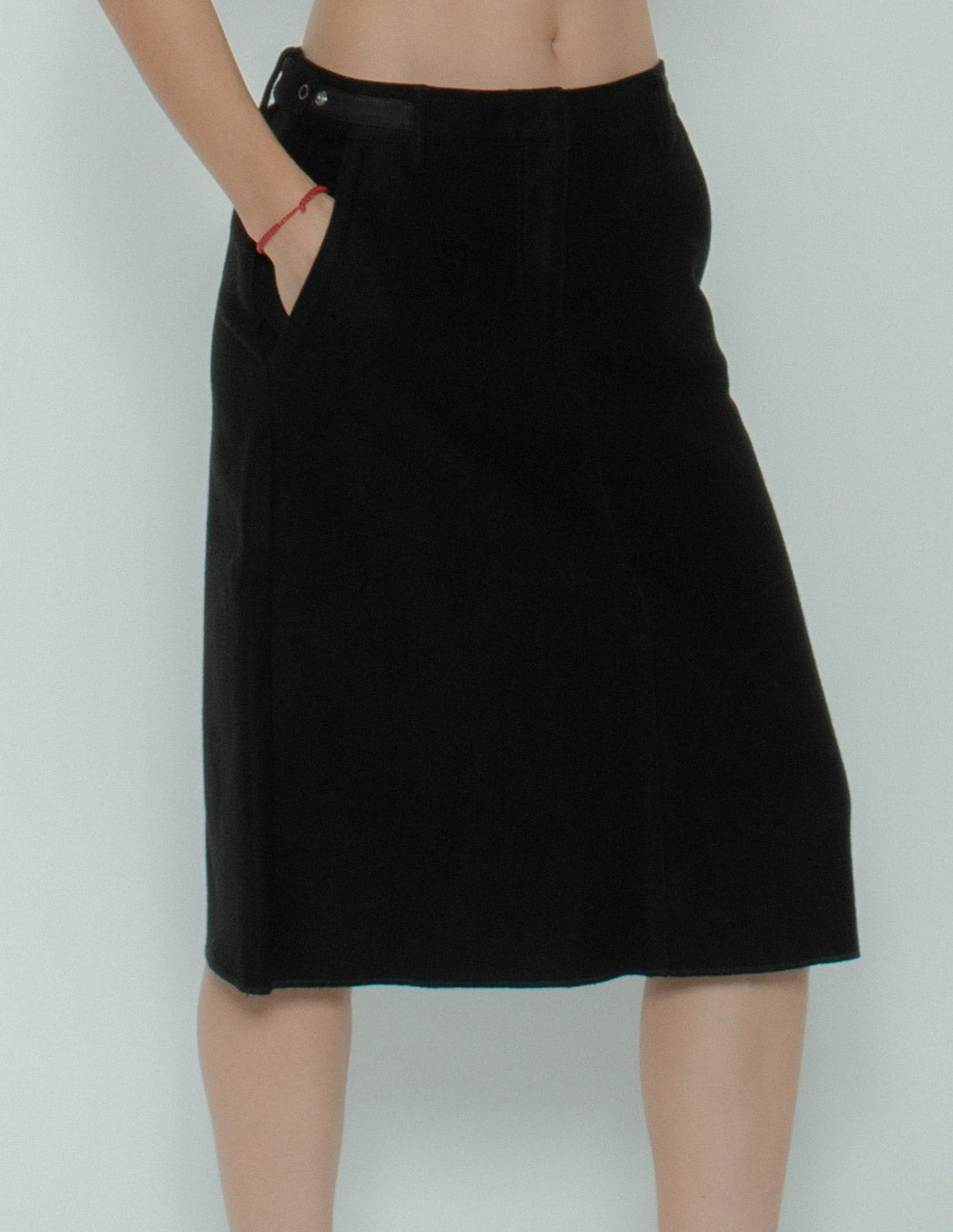 Maison Margiela felted wool skirt front detail
