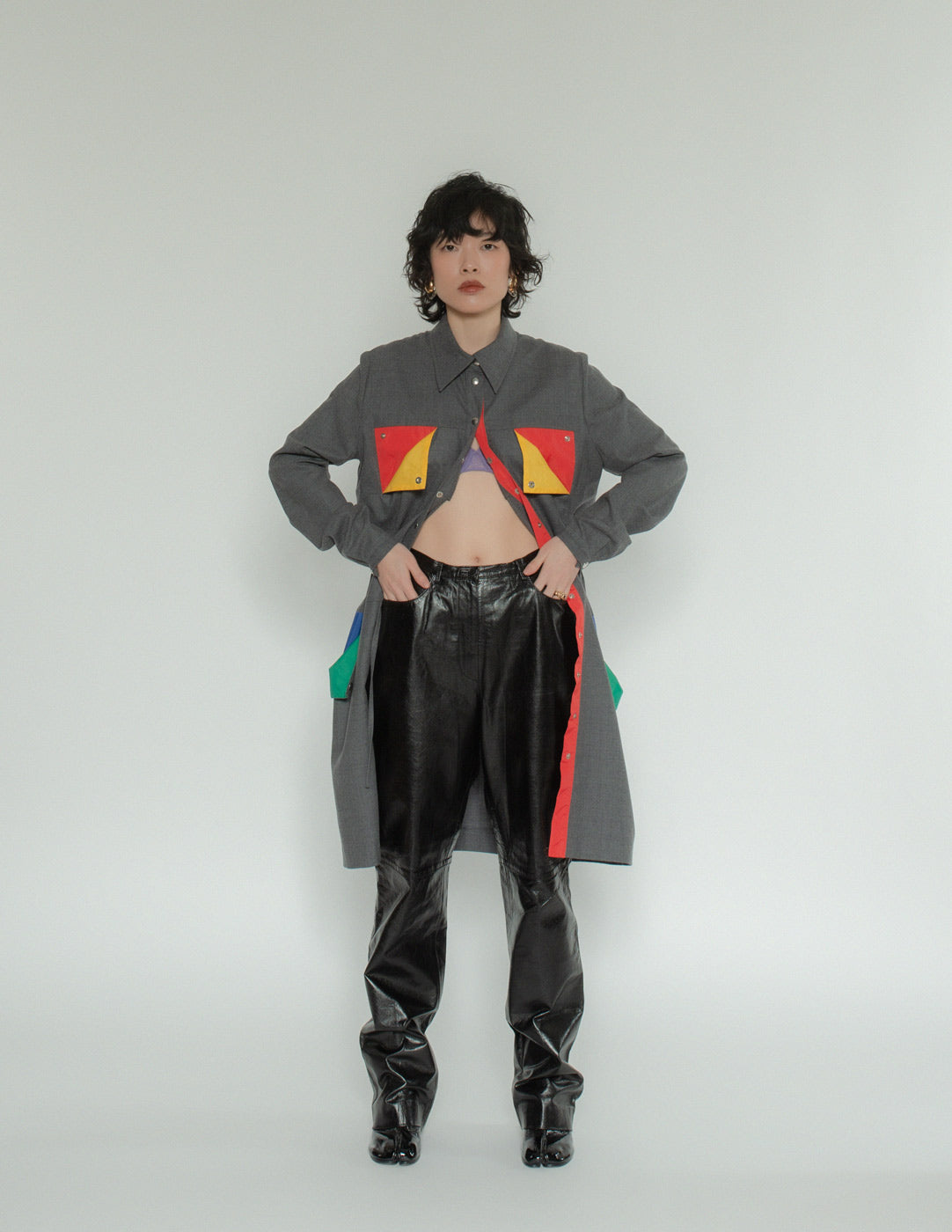 Missoni black leather trousers