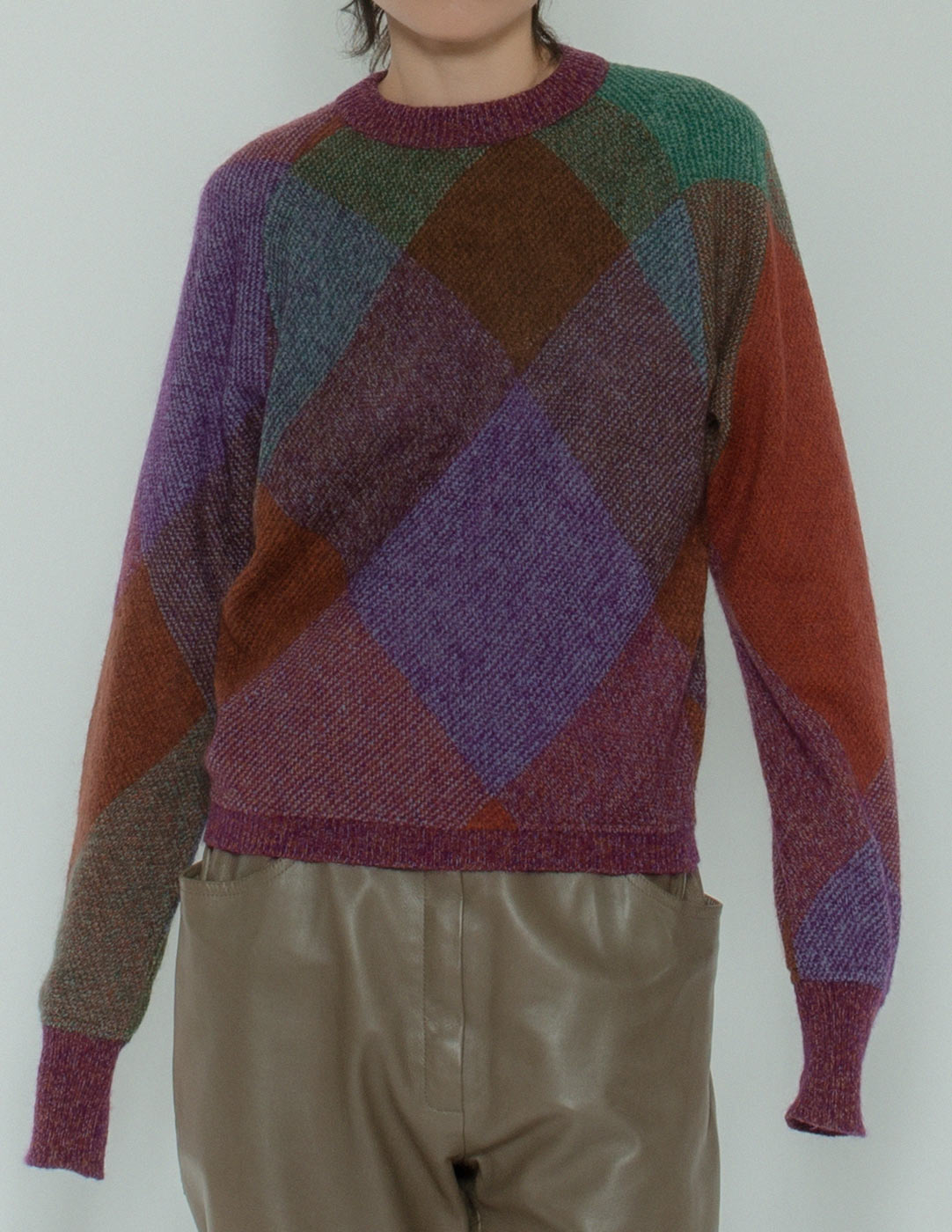 Missoni vintage mohair wool crewneck sweater front detail