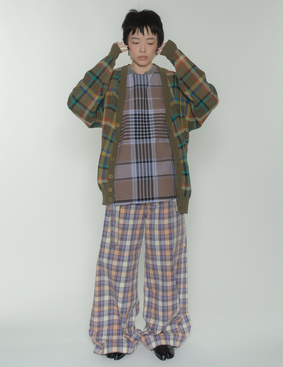 Bless plaid cotton tee