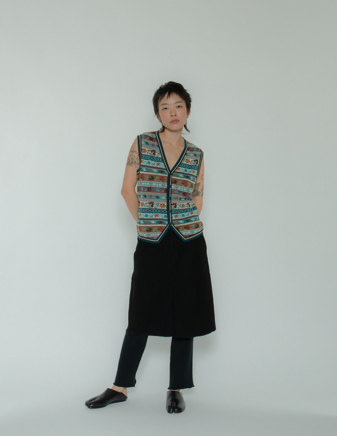 Missoni flower ribbon knit vest