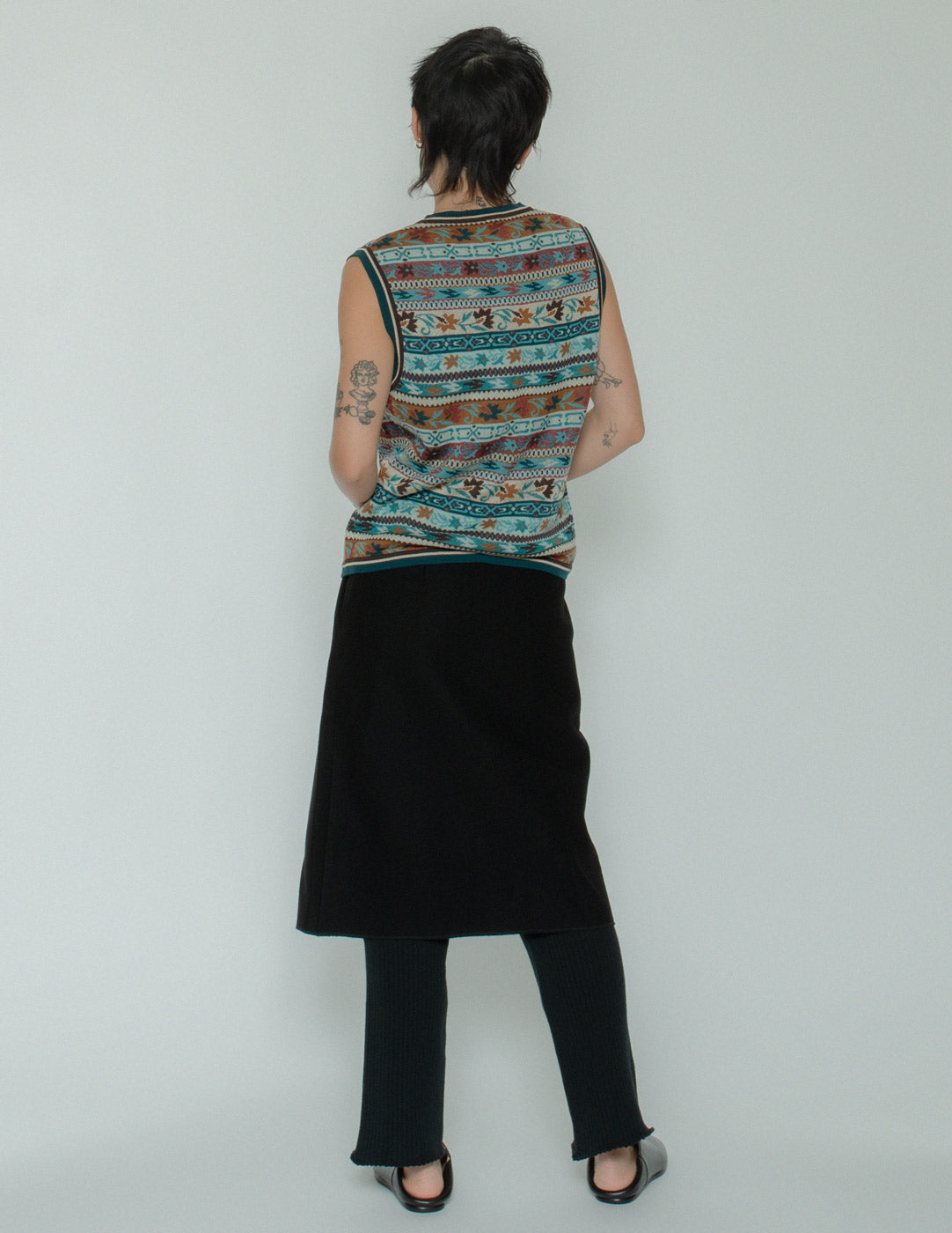 Missoni flower ribbon knit vest back