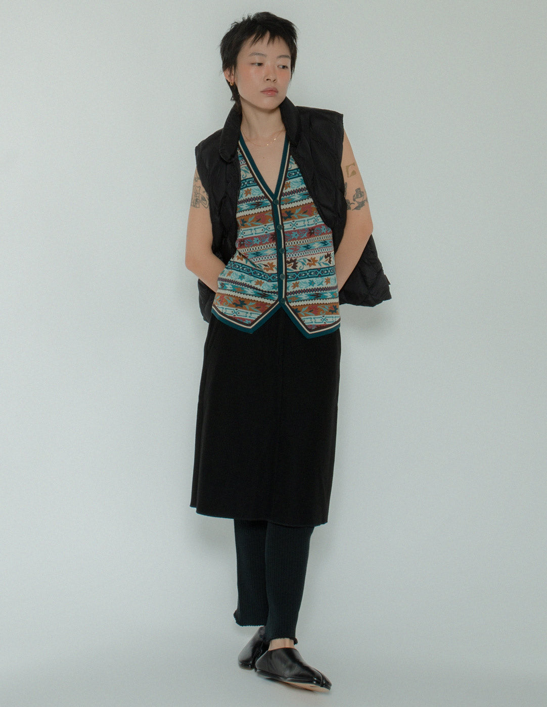 Missoni flower ribbon knit vest