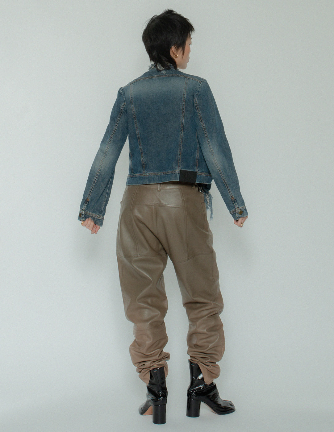 Plein Sud vintage denim jacket with fringe trim back