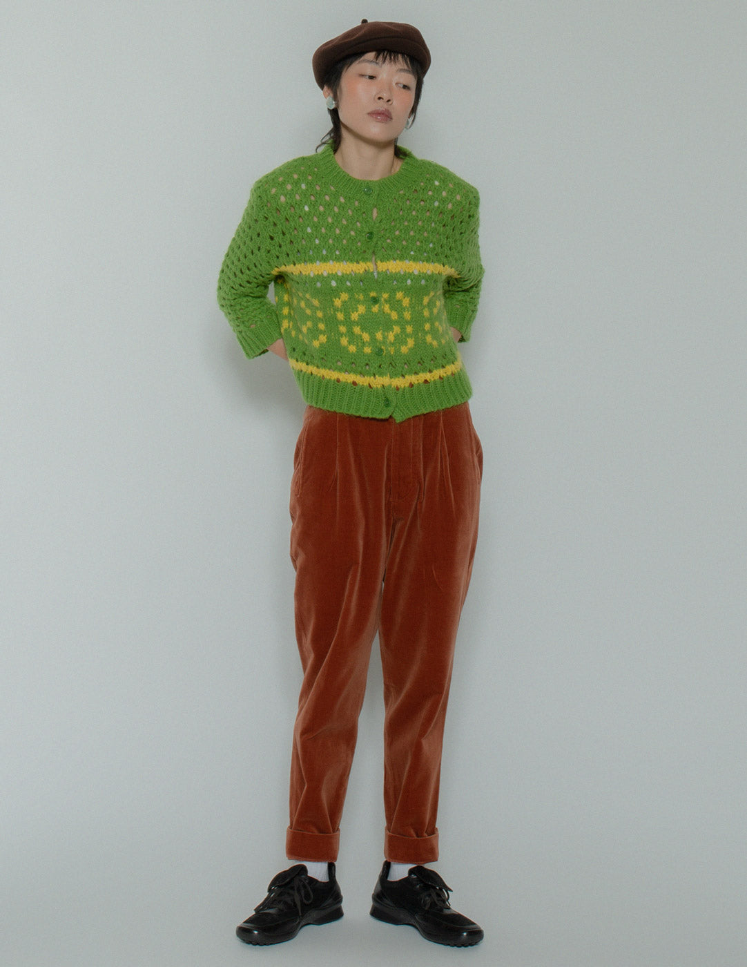 Romeo Gigli vintage apricot velvet trousers