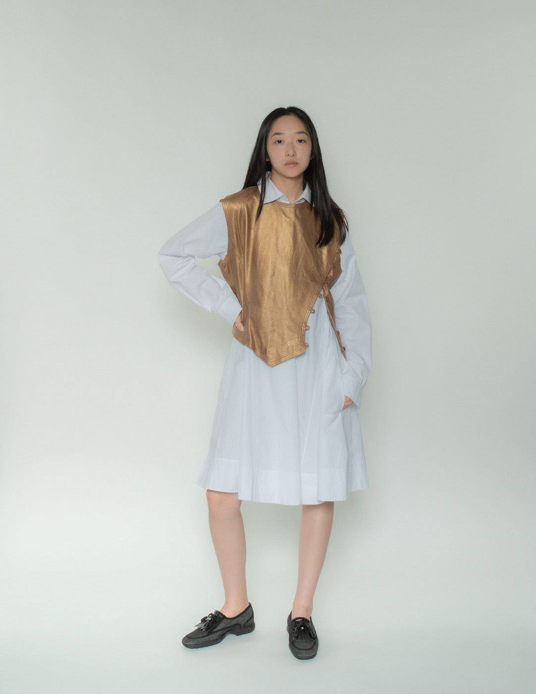 Emanuel Ungaro vintage bronze leather vest