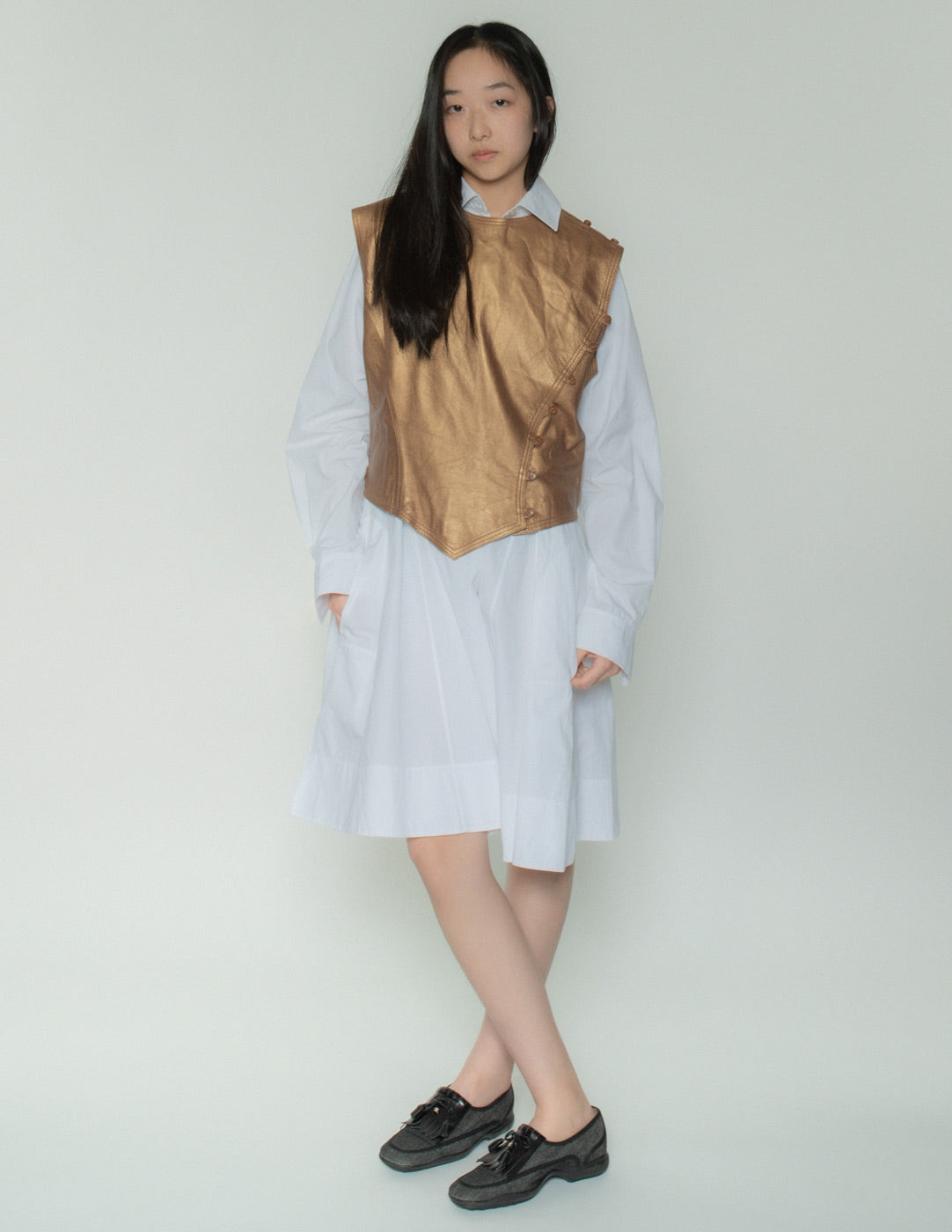 Emanuel Ungaro vintage bronze leather vest