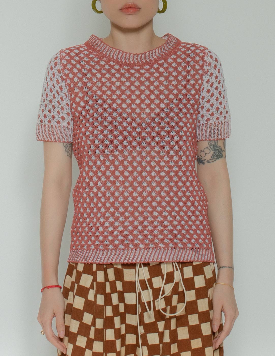 Versus woven short sleeved top detail