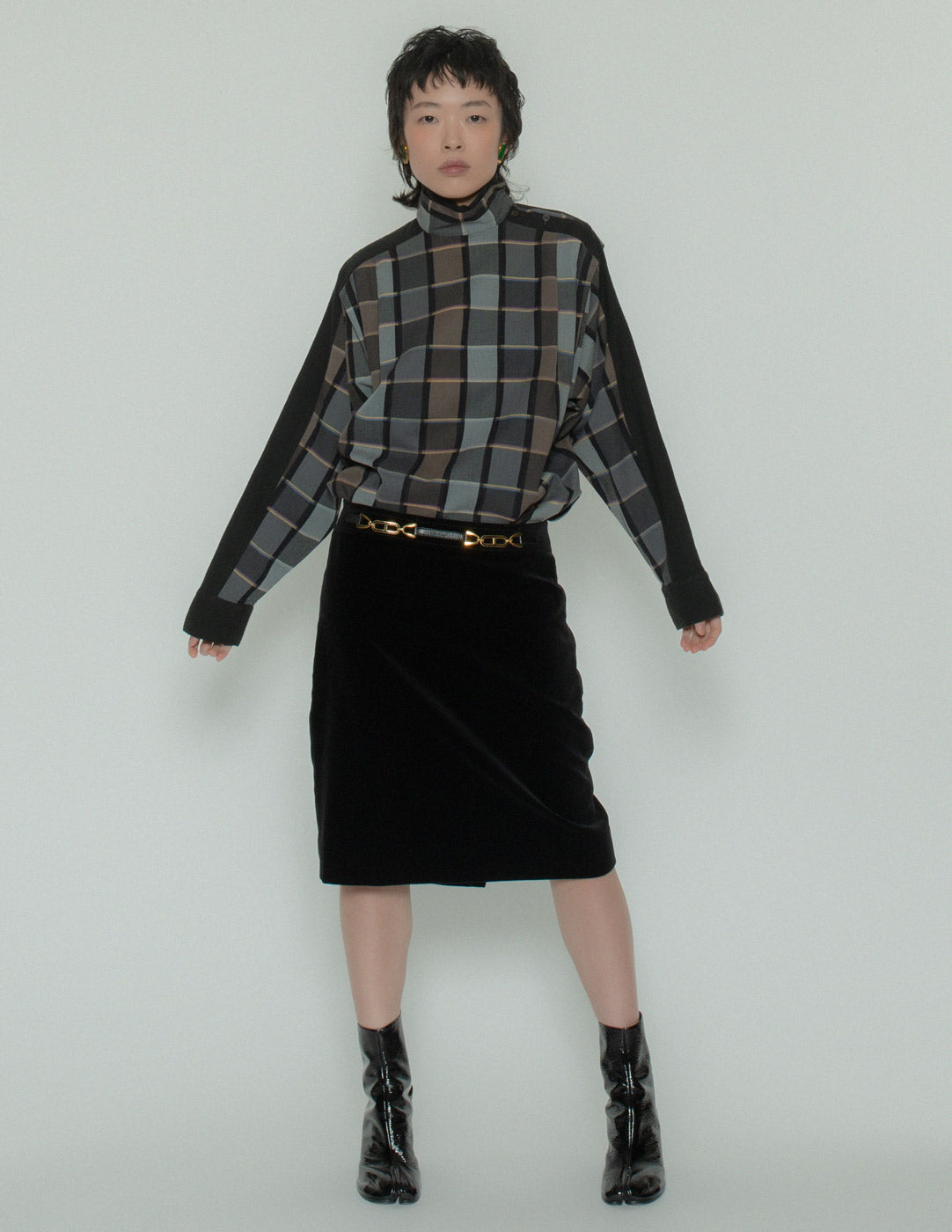 Celine vintage black velvet skirt