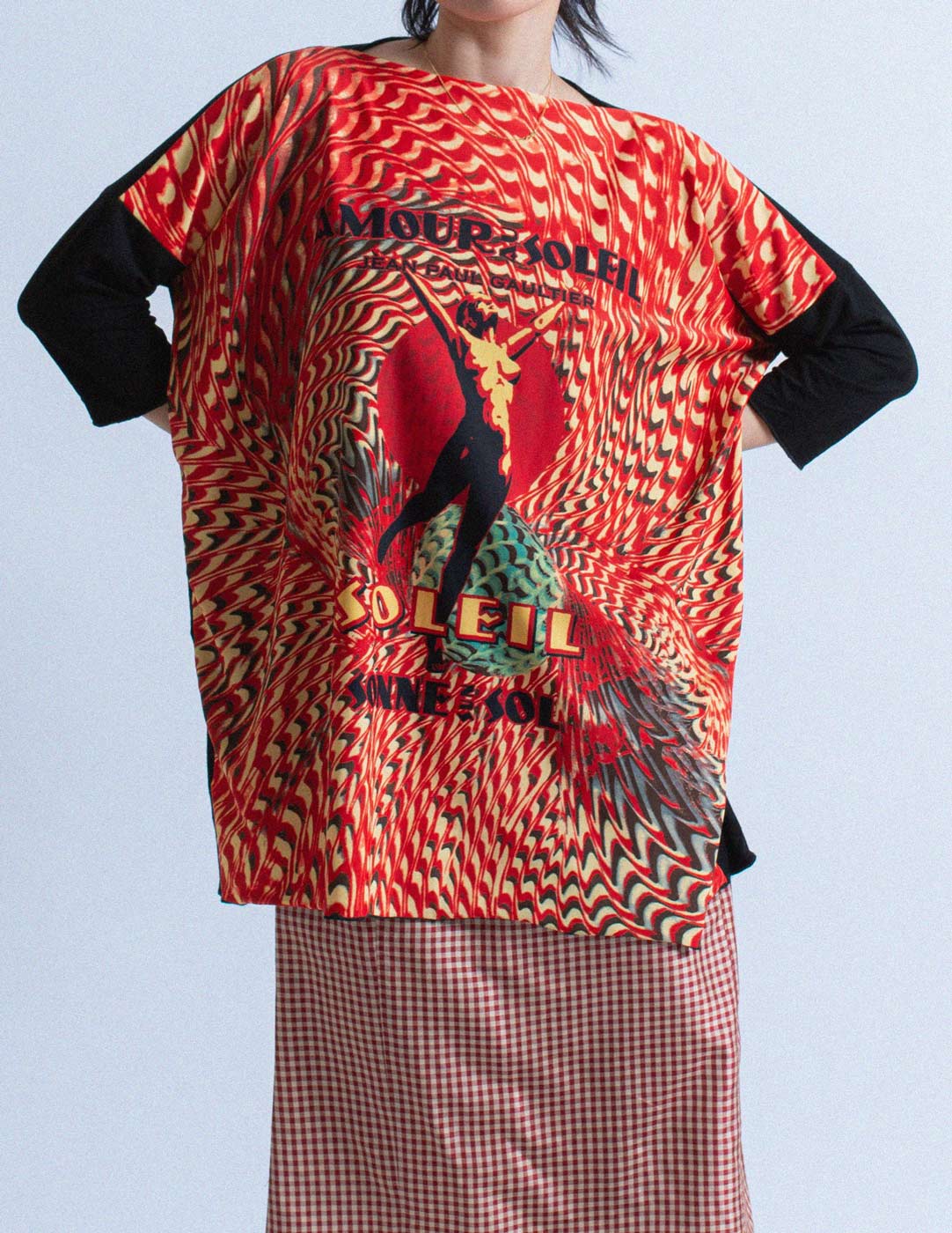 Jean Paul Gaultier vintage Amour au Soleil print top front detail