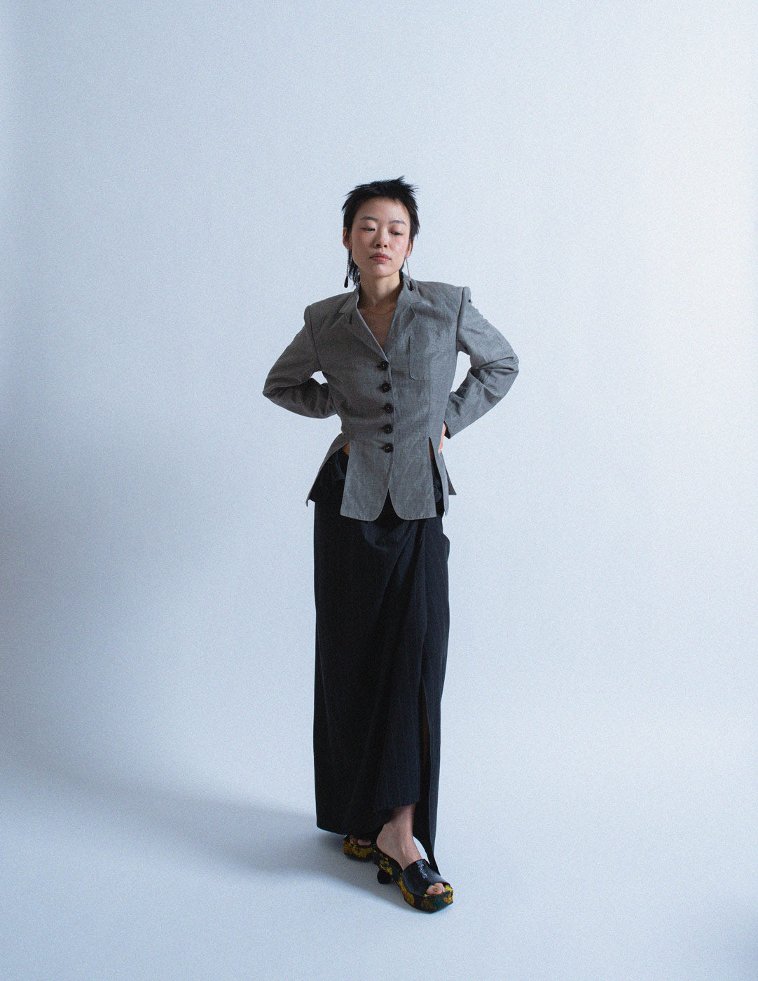 Jean Paul Gaultier vintage gray fitted blazer