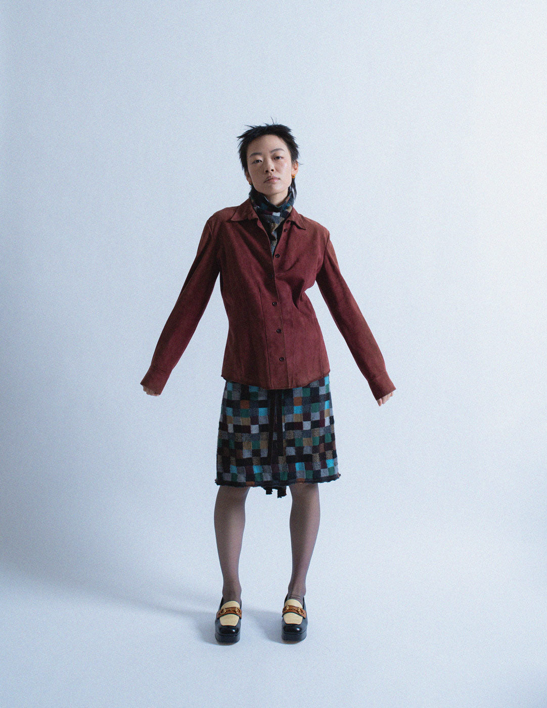 Loewe vintage brick red suede button down