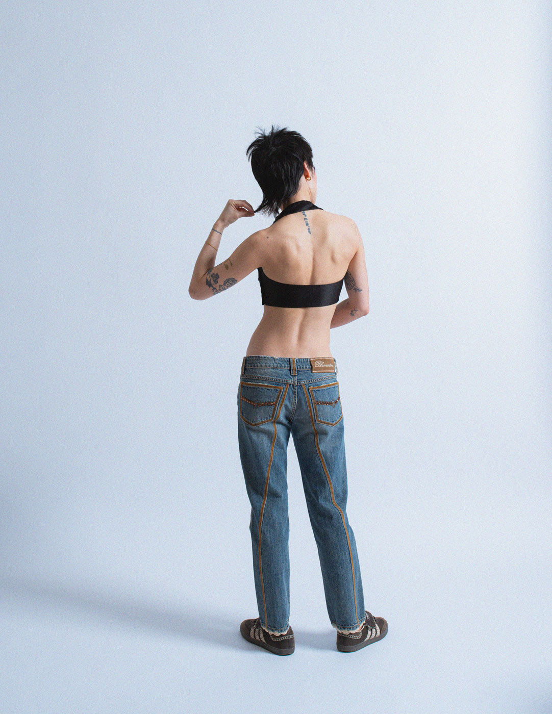 Miu Miu black silk bralette back view