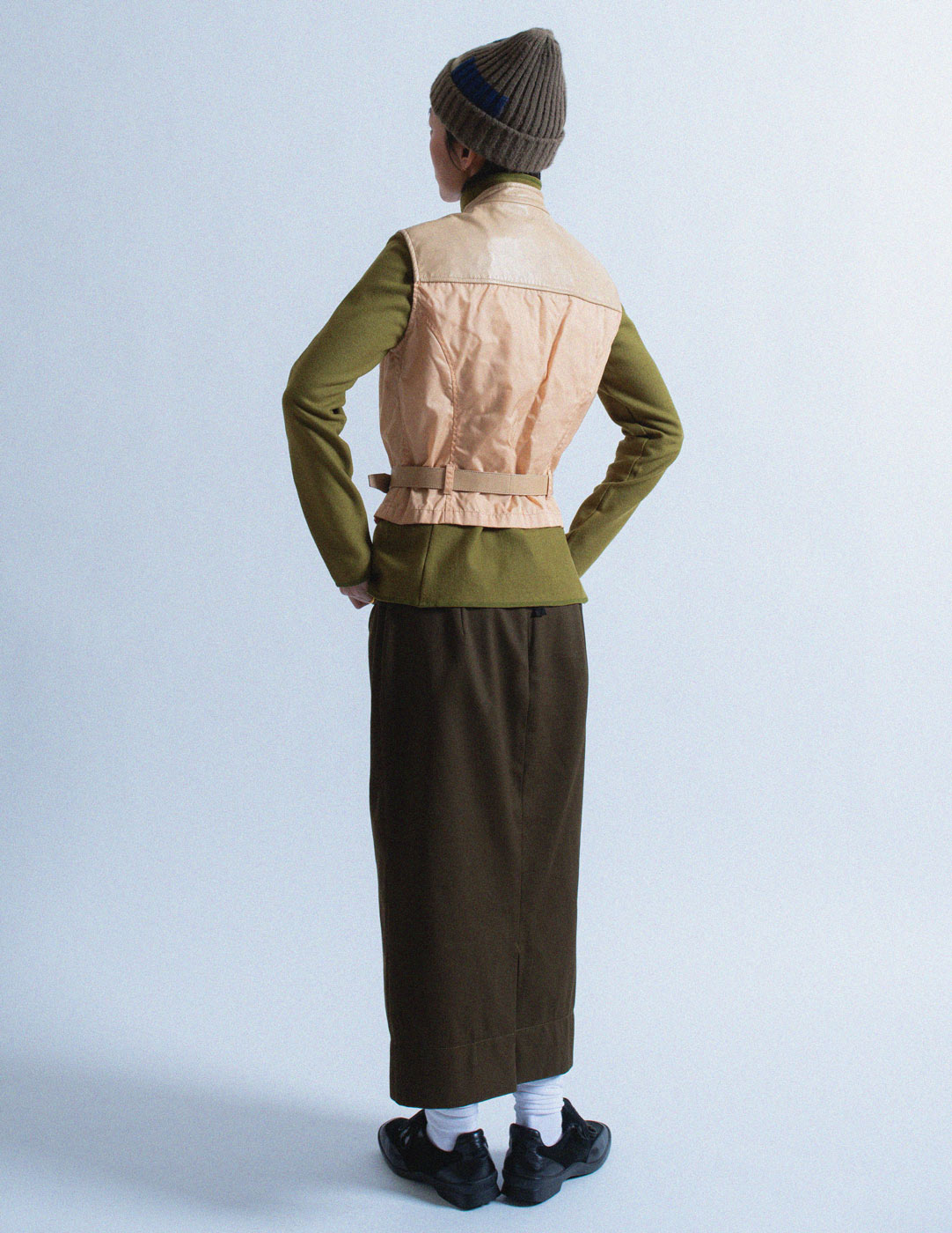 Prada nylon and leather belted vest back view