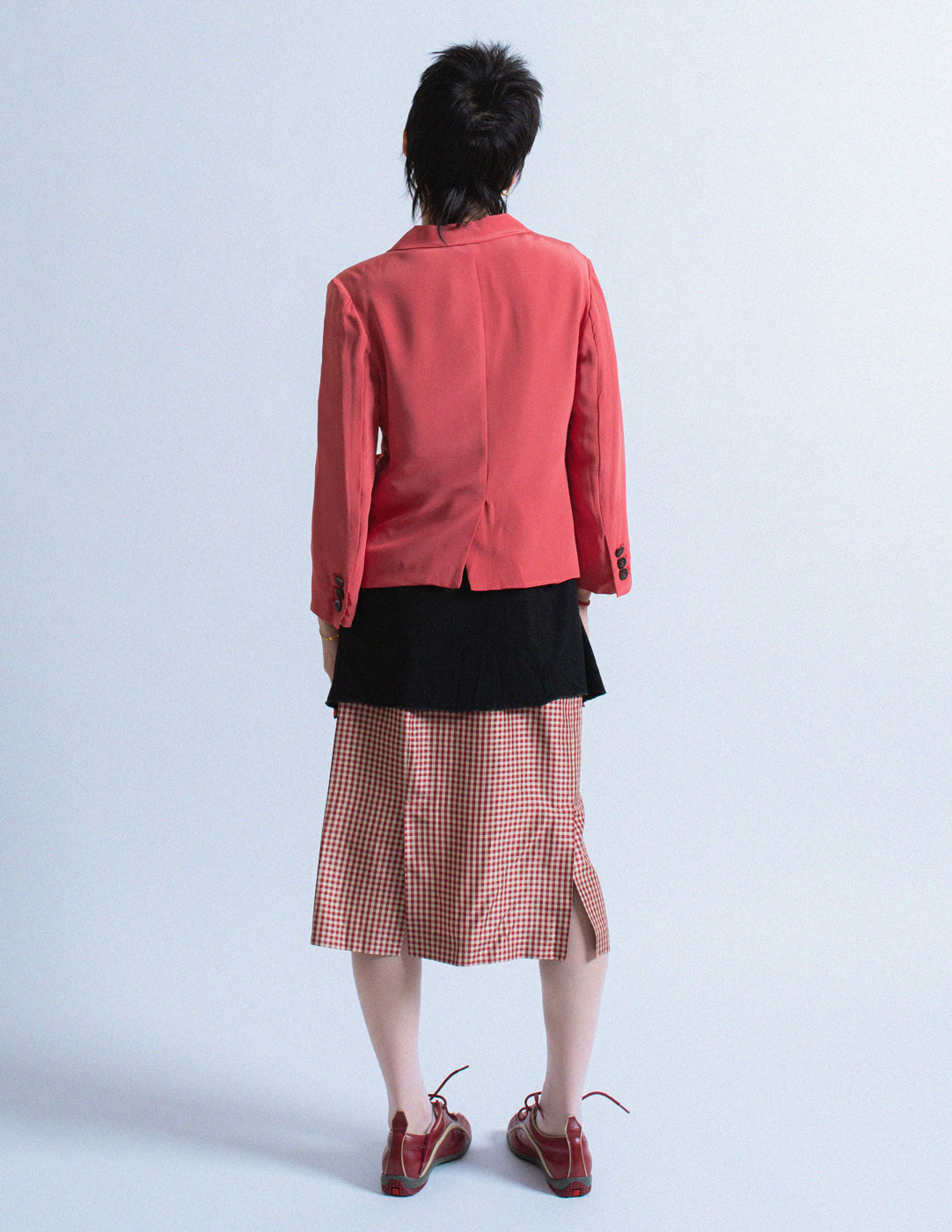 Miu Miu vintage cropped silk blazer back view