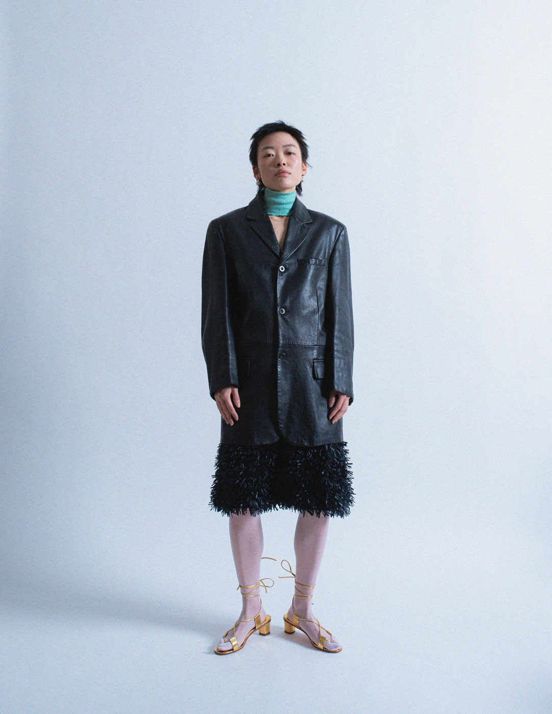 Versus vintage black leather blazer